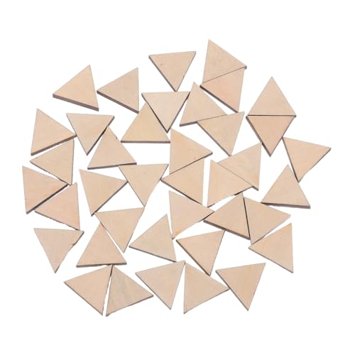 WEKAMOS 40pcs Unvollendete Hölzerne Mosaikfliesen Holzdreiecke Für DIY Craft Projects Home Decor Office Paintable Bastelholz Formen von WEKAMOS