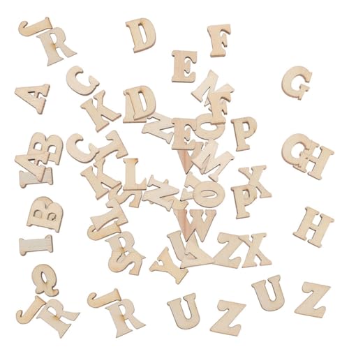 WEKAMOS 416 Stück Holzbuchstaben und Zahlen Unbearbeitete Buchstaben aus Naturholz zum Basteln DIY Vintage Holz Alphabet für Kreative Familienaktivitäten und Dekoration von WEKAMOS