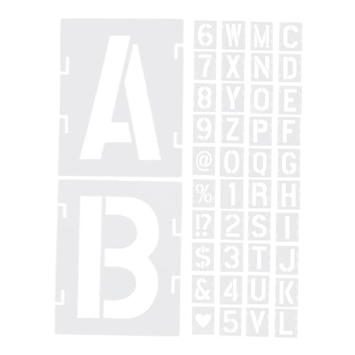 WEKAMOS 42 Stück Teiliges Schablonen für Buchstaben und Zahlen Wiederverwendbare Schablonen Pet für DIY Malerei Holz Wänden und Mehr für Kreative Projekte und Bastelarbeiten von WEKAMOS