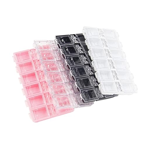WEKAMOS 4stücke Fächer Transparente Schmuckbox Aus Kunststoff Mit Abdeckung Nail Art Aufbewahrungsbox Für Nagelspitzen Und Nagelperlen Organizer Mit Verschluss Für Einfache Lagerung von WEKAMOS