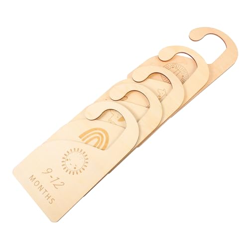 WEKAMOS 5 Stück Teiliges Kinderkleider Größentrenner aus Holz Praktischer Kleiderschrank Organizer für Jahr Einfache Trennwand zur Schnellen Kleiderübersicht und Aufbewahrung im von WEKAMOS