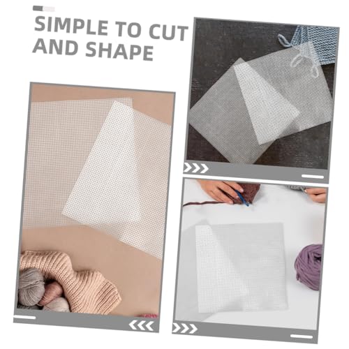 WEKAMOS 5 Stück Teiliges Kunststoff mesh gewebe Stabile DIY Bastelunterlage für Taschenboden Vielseitige Netzplatten für Häkeln Sticken und Handarbeiten Kunststoffgitter für von WEKAMOS