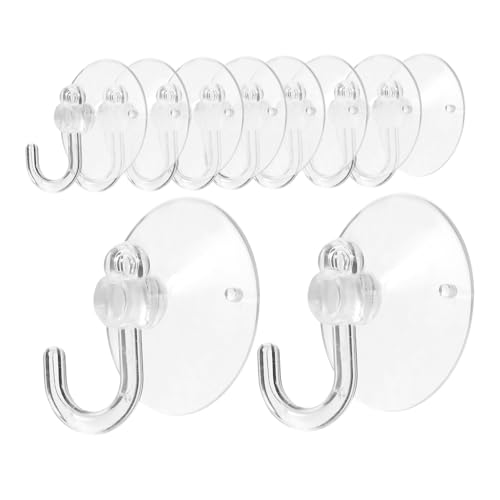 WEKAMOS 50 Stück Saugnapf Haken Klar Kunststoff Wiederverwendbar Stark Tragend Multifunktional Für Badezimmer Dusche Fenster Glas Oberflächen Ohne Bohren von WEKAMOS