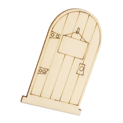 WEKAMOS 50 Stück Unbemalte Holz Fairy Türen Lasergravierte Holzstücke DIY Bastelornamente Naturholz Deko für Handwerk und Wohnkultur Stabile Langlebige Holztäfelchen Khaki von WEKAMOS