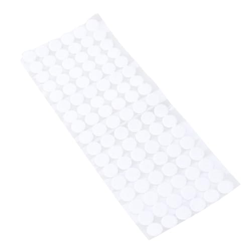 WEKAMOS 500 Paare Selbstklebende Rundklebe Punkte Weiß Stark Haftend Polyester Nylon DIY Zubehör für Textil Gardinen Büro Zuhause von WEKAMOS