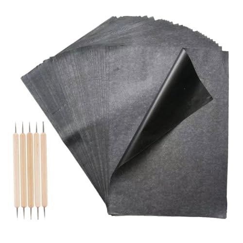 WEKAMOS 55 Stück Transferkopierpapier Transparentpapier Graphit Transferpapier Zeichenpapier Kohlepapier Zum Transparentpapier Schablonenpapier Transferpapier Tattoo Schablone von WEKAMOS