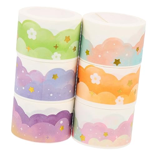 WEKAMOS 6 Rollen Dekoratives Washi Tape mit Goldfolie Dünn Langlebig für DIY Scrapbooking Tagebuch Geschenkdekoration Vielseitig Einsetzbar für Bastelprojekte und Planer von WEKAMOS