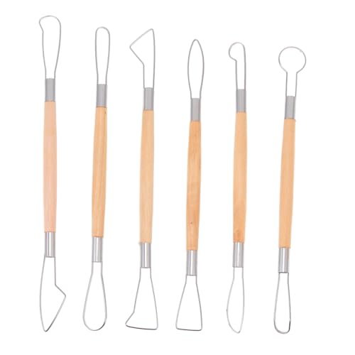 WEKAMOS 6 Stück Clay Sculpting Werkzeug Teilig mit Holzgriff Doppelseitige Modellier und Töpferwerkzeuge Robustes Polymer Clay Modellierkit für Skulpturarbeiten Einfach zu Reinigen und WEKAMOS 6 Stück Clay Sculpting Werkzeug Teilig mit Holzgriff Doppelseitige Modellier und Töpferwerkzeuge Robustes Polymer Clay Modellierkit für Skulpturarbeiten Einfach zu Reinigen und von WEKAMOS