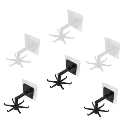 WEKAMOS 6 Stück Drehbare Wandhaken für Küchenutensilien Teiliges mit Selbstklebendem Design für Platzsparende Aufbewahrung Bad und Küche Schwarz und Weiß WEKAMOS 6 Stück Drehbare Wandhaken für Küchenutensilien Teiliges mit Selbstklebendem Design für Platzsparende Aufbewahrung Bad und Küche Schwarz und Weiß von WEKAMOS