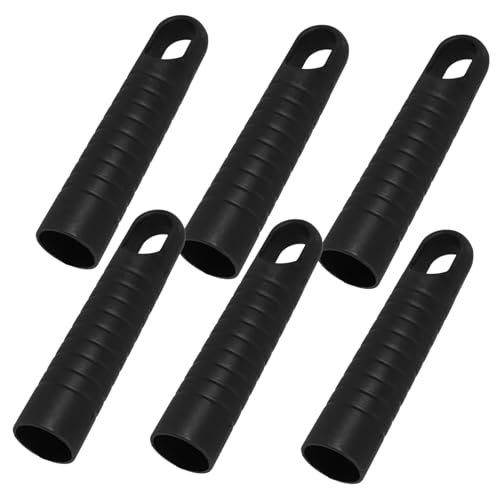 WEKAMOS 6 Stück Teiliges Besenstiel Endkappen und Mopphandgriffe Schwarze Handgriffe für Wischmopp und Besen Kompatibel mit Stielen Ergonomisch und Handfreundlich für Effizientes Reinigen von WEKAMOS