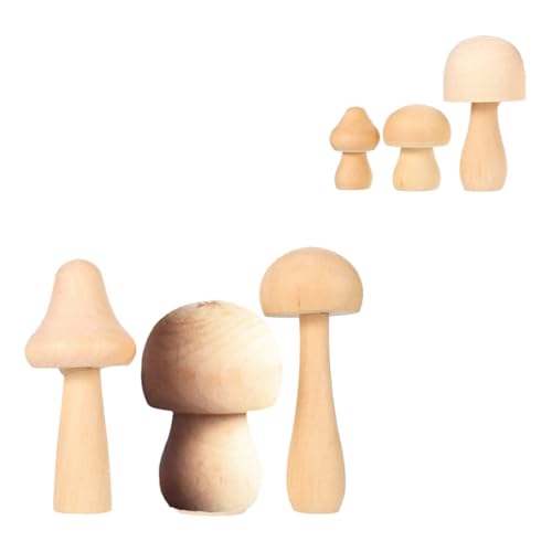 WEKAMOS 6 Stück Teiliges DIY Holzpilz Malspielzeug für Ungemalte Kreative Malmodelle für Bastelprojekte Sichere und Langlebige Holzfiguren zur Heimdekoration WEKAMOS 6 Stück Teiliges DIY Holzpilz Malspielzeug für Ungemalte Kreative Malmodelle für Bastelprojekte Sichere und Langlebige Holzfiguren zur Heimdekoration von WEKAMOS