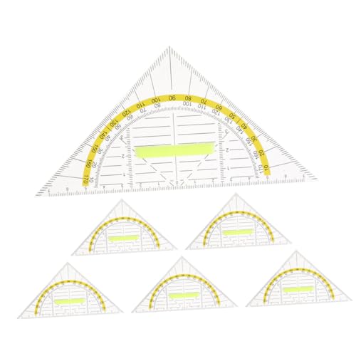 WEKAMOS 6 Stück Teiliges Dreieck Set aus Kunststoff Vielseitige und Zeichenwerkzeuge Winkelmesser Transparent für Schule Büro Design und Technisches Zeichnen WEKAMOS 6 Stück Teiliges Dreieck Set aus Kunststoff Vielseitige und Zeichenwerkzeuge Winkelmesser Transparent für Schule Büro Design und Technisches Zeichnen von WEKAMOS