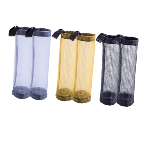 WEKAMOS 6 Stück Teiliges Hängender Plastiktütenhalter aus Robustem Polyester mit Netzdesign Wiederverwendbarer Küchenbeutelspender für Müllsäcke und Einkaufstüten Praktischer Organizer von WEKAMOS