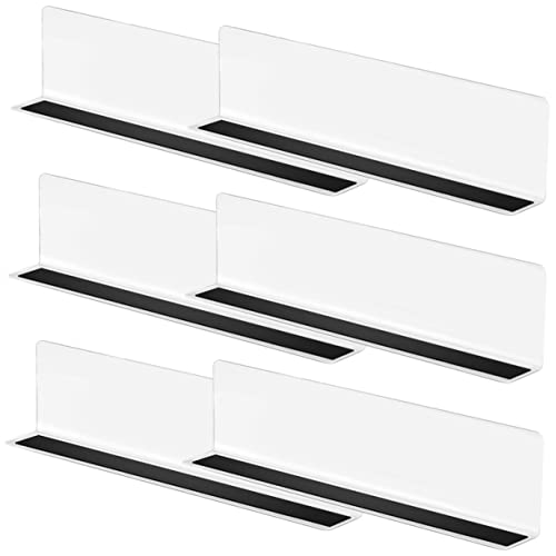 WEKAMOS 6 Stücke L-Förmige Regal Trennwände aus PET für Supermärkte Transparente Warenregal Organizer rutschfeste Trennplatten zur Regalorganisation von WEKAMOS