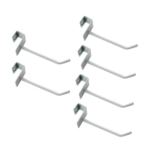 WEKAMOS 6 Stück Teiliges Weiß Lackierter Dicker Quadratischer Rohrhaken Stabiler Warenpräsentationshaken für Supermarktregale Rostfrei Lang Mehrfach Verwendbar Glatte Oberfläche von WEKAMOS