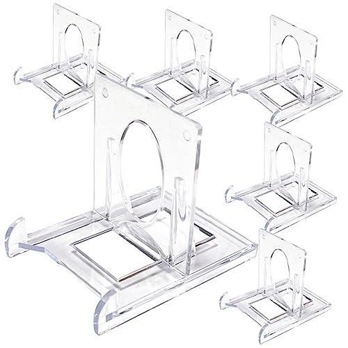 WEKAMOS 6 Stück Transparente Kunststoff Easels Ständer für Karten Teller und Fotos Verstellbare Halter für Sammlerstücke Geeignet für Zuhause und Veranstaltungen von WEKAMOS