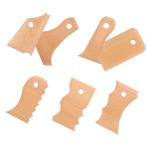 WEKAMOS 7 Stück Teiliges Töpferwerkzeug aus Holz für Polymer Clay Sculpting Langlebige Modellierwerkzeuge mit Ergonomischem Griff für DIY Tonkunst und Detailgenaues Formen von WEKAMOS