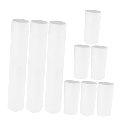 WEKAMOS 9 Stück Teiliges Schaumstoff-Zylinder- Polystyrol Rohre zum Basteln Kindgerechte DIY Formen in Weiß für Modellierung Malen und Gruppenaktivitäten im Unterricht von WEKAMOS