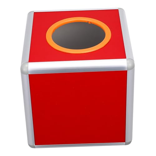 WEKAMOS Aluminium Lotteriebox Rote Aluminiumlegierung Transparente Ziehungsbox für Lose Mehrzweck Würfel für Wohltätigkeit Wahl und Partyveranstaltungen von WEKAMOS