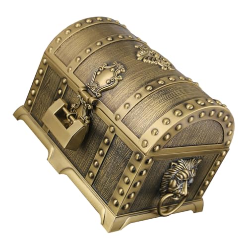 WEKAMOS Antike Schmuckschatulle aus Robustem Legierungsmetall mit Schloss Retro Europäischer Palaststil Schmuckkästchen für Frauen Vintage Schatztruhe als Stilvolle Aufbewahrung und von WEKAMOS