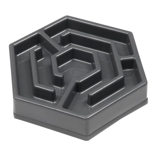 WEKAMOS Antischlingnapf für Kleine Hunde und Katzen Kreative Blütenform Rutschfester Flacher Futternapf aus Strapazierfähigem Harz Langsames Fressen Fördernd Grauer Napf mit von WEKAMOS