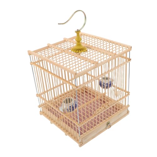 WEKAMOS Bamboo Hanging Bird Cage Rechteckig mit Kohlenstoffbehandlung Langlebig für Zosterops Goldfinken Naturhabitat mit Ergonomischem Türverschluss und Abnehmbarem Bodenfach WEKAMOS Bamboo Hanging Bird Cage Rechteckig mit Kohlenstoffbehandlung Langlebig für Zosterops Goldfinken Naturhabitat mit Ergonomischem Türverschluss und Abnehmbarem Bodenfach von WEKAMOS