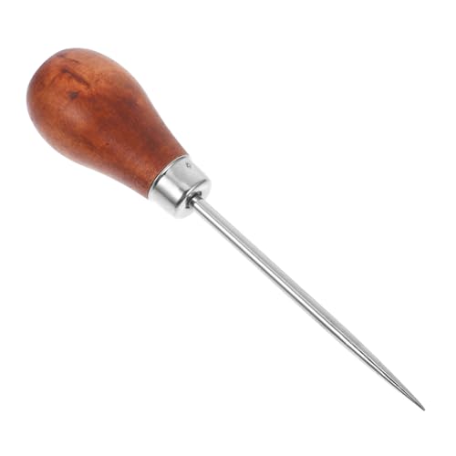 WEKAMOS Buchbinde Werkzeug mit Ergonomischem Holzgriff Vielseitiger Metall Awl für DIY Buchbindung Lederstanzen Stricken Komfortable Handhabung Präzises Vorstechen für Bastelprojekte von WEKAMOS
