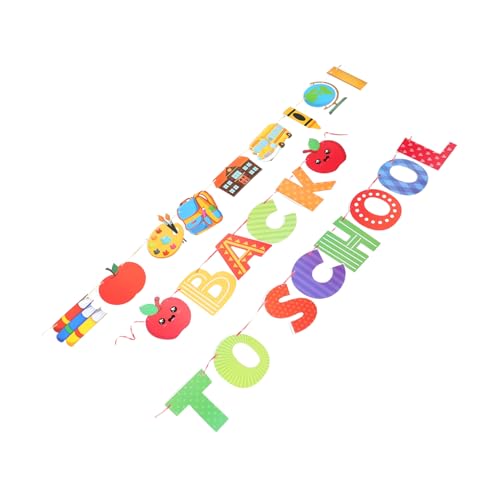 WEKAMOS Buntes Back To School Banner Papier mit Alphabet Flaggen und Apfel und Bus Motiven Leichtes Langlebiges Klassenzimmer Deko Set für Schulanfangsparty und Kinderzimmergestaltung WEKAMOS Buntes Back To School Banner Papier mit Alphabet Flaggen und Apfel und Bus Motiven Leichtes Langlebiges Klassenzimmer Deko Set für Schulanfangsparty und Kinderzimmergestaltung von WEKAMOS