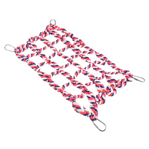 WEKAMOS Buntes Kletternetz für Kleintiere und Vögel Robustes Sicheres Hängespielzeug mit Haken Geeignet für Hamster Papageien Eichhörnchen Bewegung und Balance von WEKAMOS