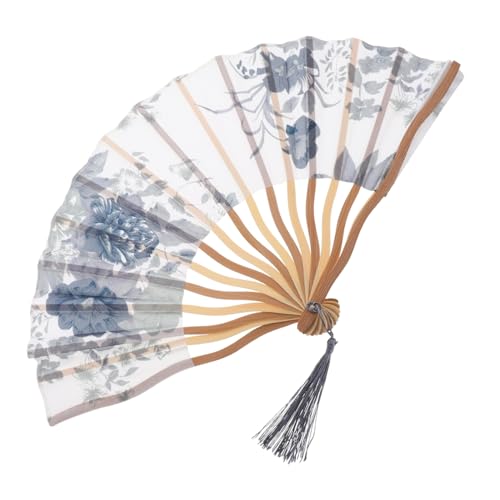 WEKAMOS Chinesischer Faltfächer aus Weichem Stoff Kleiner Handfächer mit Elegantem Orientalischem Design für Tanz Festival Hochzeit und Dekorative Verwendung von WEKAMOS