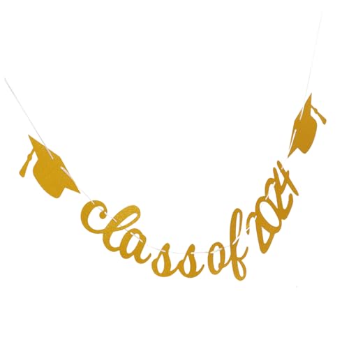 WEKAMOS Class Of Abschlussbanner Gold Dekoratives Party Wandbanner für Abschlussfeier Handgefertigtes Partydekor für Foto Requisiten und Feiergestaltung WEKAMOS Class Of Abschlussbanner Gold Dekoratives Party Wandbanner für Abschlussfeier Handgefertigtes Partydekor für Foto Requisiten und Feiergestaltung von WEKAMOS