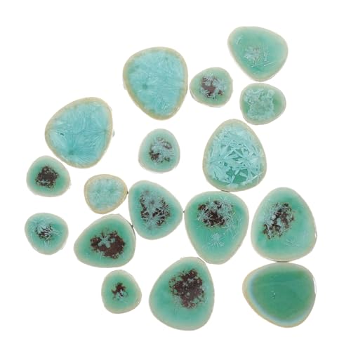 WEKAMOS DIY Mosaikfliesen aus Langlebigem Keramikmaterial Unregelmäßige Blau Grüne Fliesen für Bastelarbeiten und Individuelle Bildrahmen Geeignet für Flache Oberflächen und Kreative von WEKAMOS