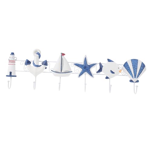 WEKAMOS Dekorativer Mediterraner Holzkleiderhaken Fach Mehrzweck Wandhaken Ocean Style Wohnaccessoire für Schlafzimmer Wohnzimmer und Flur WEKAMOS Dekorativer Mediterraner Holzkleiderhaken Fach Mehrzweck Wandhaken Ocean Style Wohnaccessoire für Schlafzimmer Wohnzimmer und Flur von WEKAMOS