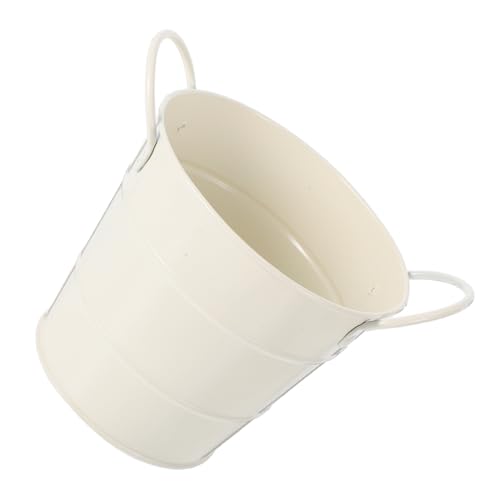 WEKAMOS Desktop-speicher-bucket Mini Trashcan Desktop-mülleimer Schreibtischbehälter Mülleimer Für Die Arbeitsplatte Dekorative Abfallbehälter Tisch Mülleimer Galvanisiertes Eisen Beige von WEKAMOS