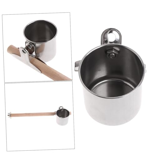 WEKAMOS Edelstahl Futternapf mit Clip für Papageien und Vögel Robuster Trink Futterbecher Leicht zu Reinigen Langlebig für Vogelkäfige Praktischer Wassernapf für Papageienhaltung von WEKAMOS