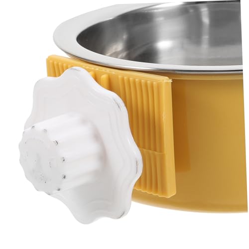 WEKAMOS Edelstahl Hundenapf zum Aufhängen mit Anti Umkippen Funktion Langlebiger Futternapf und Wassernapf für Haustierkäfige Kleines Gelbes Design Auslaufsicher und Robust für Hunde und WEKAMOS Edelstahl Hundenapf zum Aufhängen mit Anti Umkippen Funktion Langlebiger Futternapf und Wassernapf für Haustierkäfige Kleines Gelbes Design Auslaufsicher und Robust für Hunde und von WEKAMOS