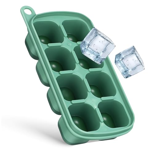 WEKAMOS Eiswürfelform mit Deckel aus Silikon Fach Eisbehälter für Einfache Eisproduktion und Sicheres Gefrieren Flexibel und Leicht zu Reinigen für Getränke und Cocktails von WEKAMOS