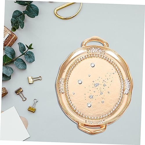 WEKAMOS Elegantes Resin Schmucktablett mit Metall Finish Multifunktionaler Ringhalter und Schmuckablage für Ringe Armbänder Halsketten Dekoratives Aufbewahrungs Tablett für Schmuck und von WEKAMOS