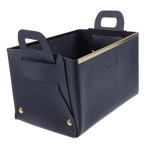 WEKAMOS Faltbare Aufbewahrungsbox aus Tiefblauem Multifunktionales Tisch Organizer Tablett mit Griff Kompakte Sortierbox für Schlüssel Schmuck Uhren Ordnungs System für Büro und Zuhause von WEKAMOS