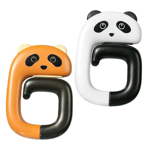 WEKAMOS Faltbare Rutschfeste Tischhaken mit Cartoon Tierdesign Robuste Abs Kunststoff Schulranzenhalterung Teiliges mit Panda und Waschbär für Schreibtisch und Handtaschenaufbewahrung von WEKAMOS