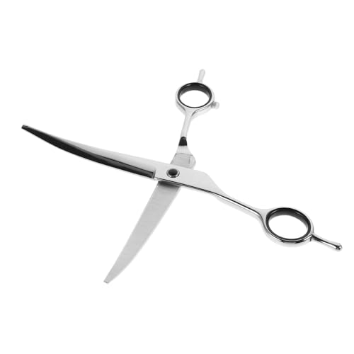 WEKAMOS Gebogene Hundeschere aus Edelstahl mit Runden Spitzen Professionelle Haustierpflege Schere für Präzises Trimmen von Katzen und Hunden Ergonomischer Griff Sicher und Langlebig von WEKAMOS