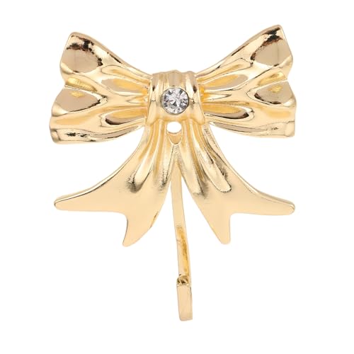 WEKAMOS Goldener Dekorativer Bowknot Wandhaken Großer Multifunktionaler Garderobenhaken für Schlüssel Kleidung Handtücher Vielseitiger Kleiderhaken für Küche Bad Wohnzimmer von WEKAMOS
