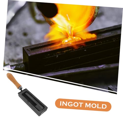 WEKAMOS Graphitbarrenform mit Streifenform Gussform für Metallgießen Hohe Wärmeleitfähigkeit Energieeffizient Robust Langlebig zum Raffinieren von Gold Silber für Schmuckherstellung von WEKAMOS