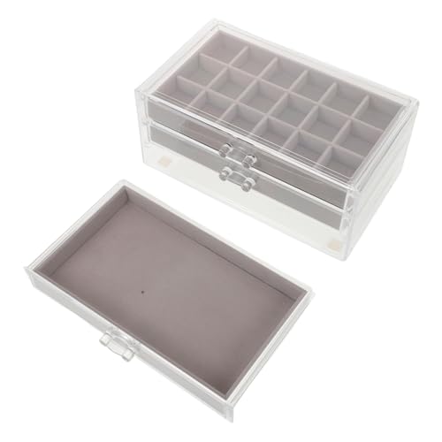 WEKAMOS Große Schmuckbox mit Samt Ausgekleideter Schmuckorganizer für Ohrringe Halsketten Armbänder Staubdicht Graue Aufbewahrungsbox für Damen und Mädchen WEKAMOS Große Schmuckbox mit Samt Ausgekleideter Schmuckorganizer für Ohrringe Halsketten Armbänder Staubdicht Graue Aufbewahrungsbox für Damen und Mädchen von WEKAMOS