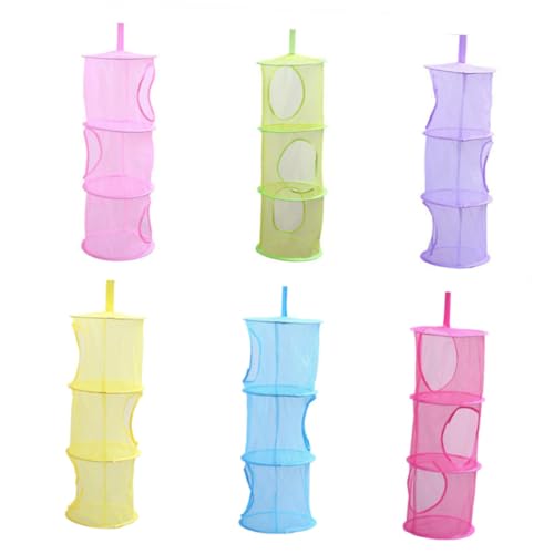 WEKAMOS Hängender Mesh Aufbewahrungsorganizer mit Fächern Platzsparender Spielzeugkorb für Kinderzimmer Faltbar Vielseitig für Kleidung Schuhe und von WEKAMOS