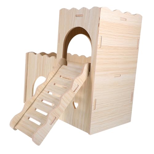 WEKAMOS Hamsterhaus aus Holz mit Leiter Mehrstöckiges Nagetierversteck für Meerschweinchen Zwerghamster und Kleine Haustiere Geruchsneutral Langlebig Sicher als Rückzugsort und WEKAMOS Hamsterhaus aus Holz mit Leiter Mehrstöckiges Nagetierversteck für Meerschweinchen Zwerghamster und Kleine Haustiere Geruchsneutral Langlebig Sicher als Rückzugsort und von WEKAMOS