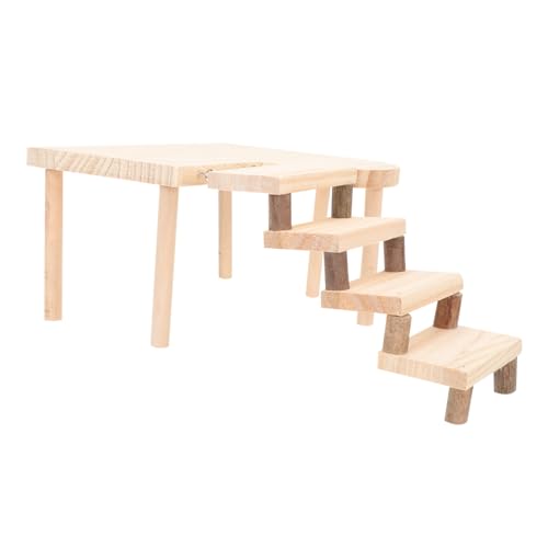WEKAMOS Hamsterplattform aus Holz mit Leiter Sicheres Hamsterspielzeug für Kleintiere Fördert Bewegung und Klettern für Hamsterkäfig Chinchillas und Zwerghamster Beugt Langeweile von WEKAMOS