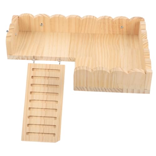 WEKAMOS Hamsterplattform aus Holz mit Leiter Teiliges Stabiles Kleintier für Meerschweinchen und Zwerghamster Einfache Installation rutschfeste Kletterhilfe für Käfige Indoor Spielplatz von WEKAMOS