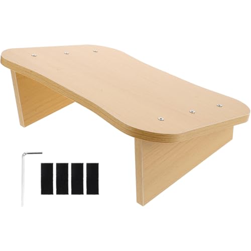 WEKAMOS Holz Fußhocker mit Weichem Polster Ergonomischer Fußstütze für Bessere Haltung Praktisch und Leicht für Büro Wohnzimmer Schlafzimmer und Bad Natürlicher Holzfußhocker von WEKAMOS