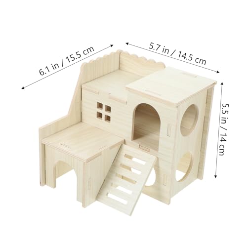 WEKAMOS Holz Hamsterversteck Klein Verschleißfestes Haustierhaus aus Langlebigem Holz Sicherer Rückzugsort für Zwerghamster Meerschweinchen und Kleine Tiere zum Verstecken und Entspannen von WEKAMOS